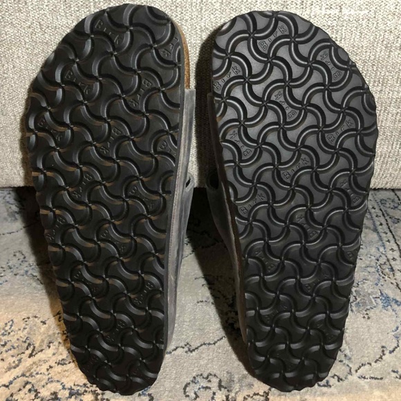 Birkenstock Arizona Leather Sandals In Grey Charcoal - Picture 8 of 8